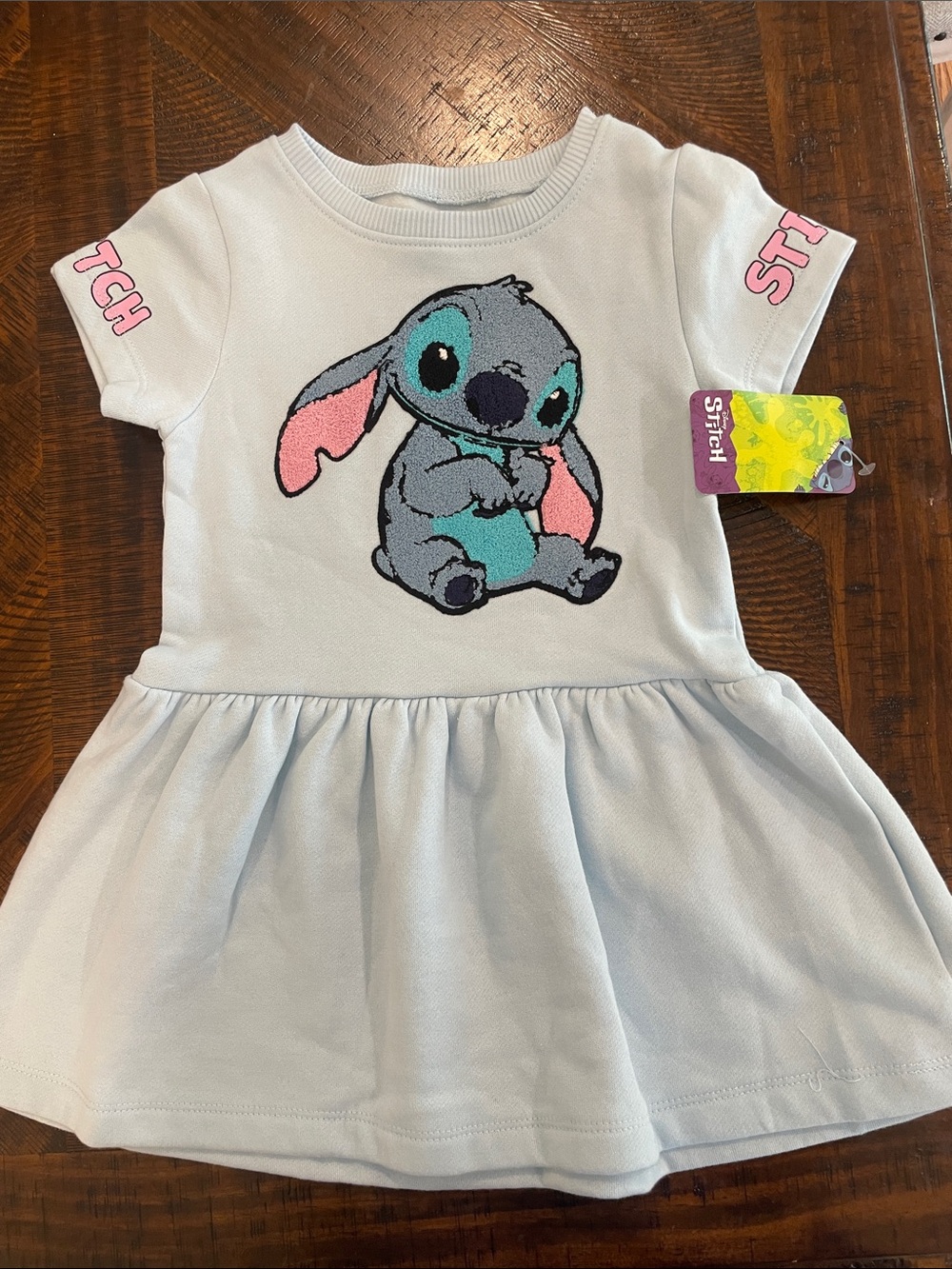 NWT- Disney Light Blue Dress with Pink Accents Featuring Stitch
